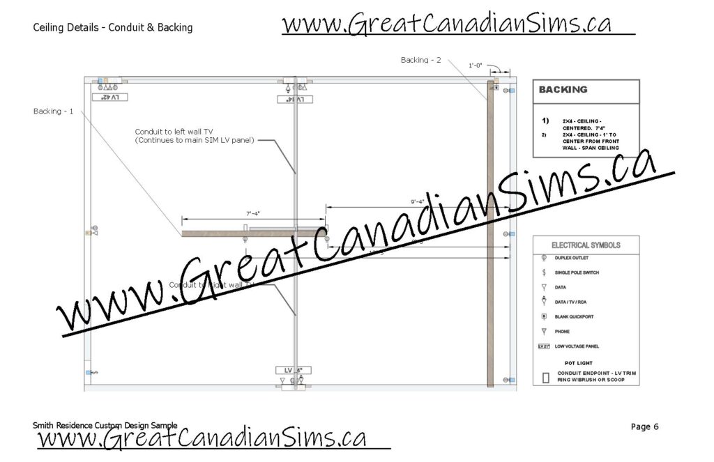 Smith Residence Custom Design Sample_06_Ceiling Details - Conduit & Backing