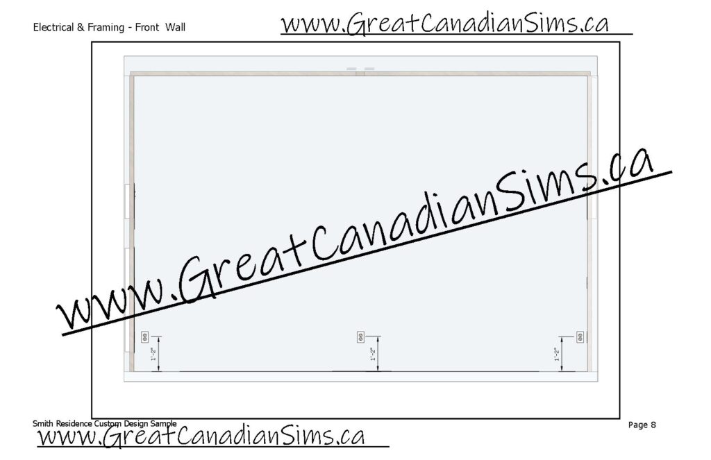 Smith Residence Custom Design Sample_08_Electrical & Framing - Front Wall