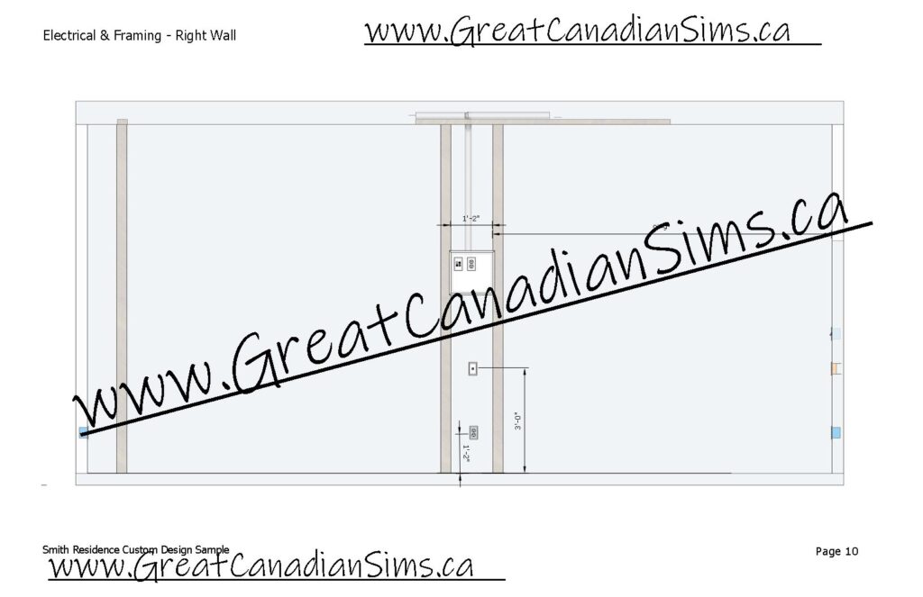 Smith Residence Custom Design Sample_10_Electrical & Framing - Right Wall