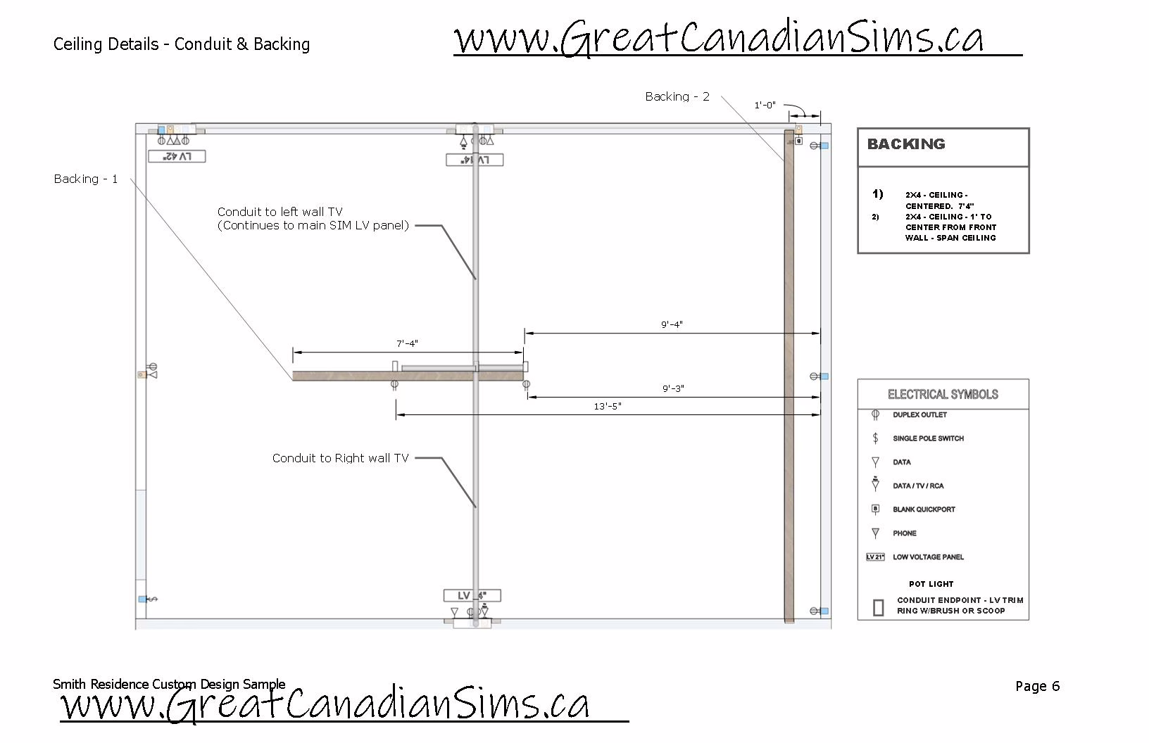 Smith Residence Custom Design Sample no wm_06_Ceiling Details - Conduit & Backing